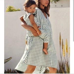 Pehr mommy and me matching women’s caftan (OS) and toddler romper (12-18 mos)